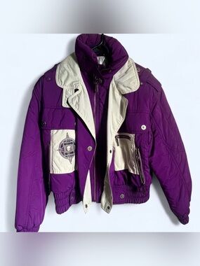 VTG 90s Head Sportswear Petite Purple/White Snowboarding Winter Jacket Size 6